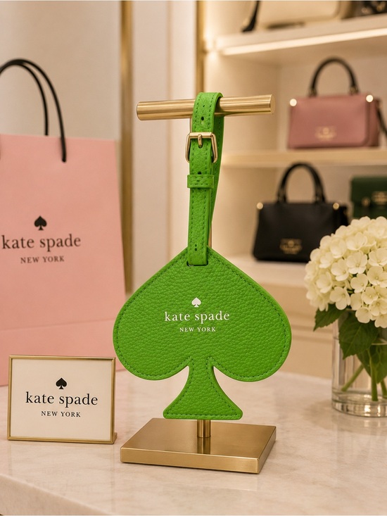 kate spade Accessories - kate spade New York Green Spade Leather Luggage Tag